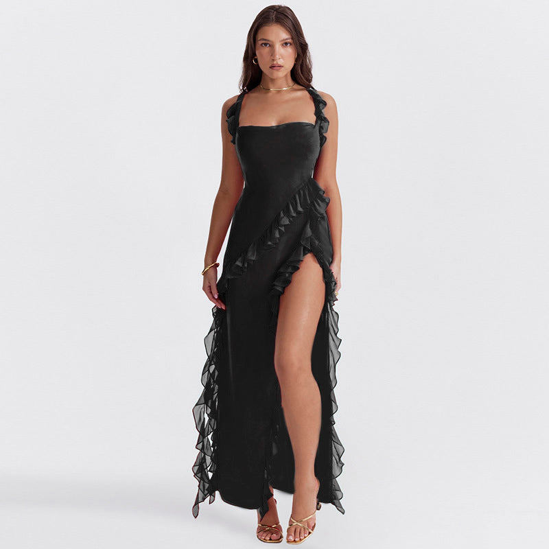 Penelope - Schillerndes Kleid mit Rüschen