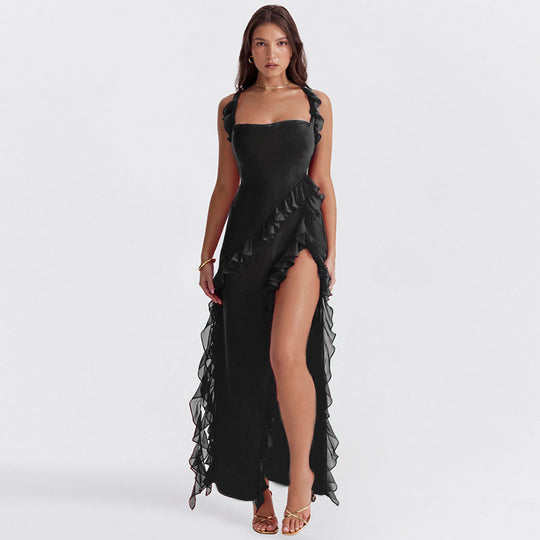 Penelope - Schillerndes Kleid mit Rüschen