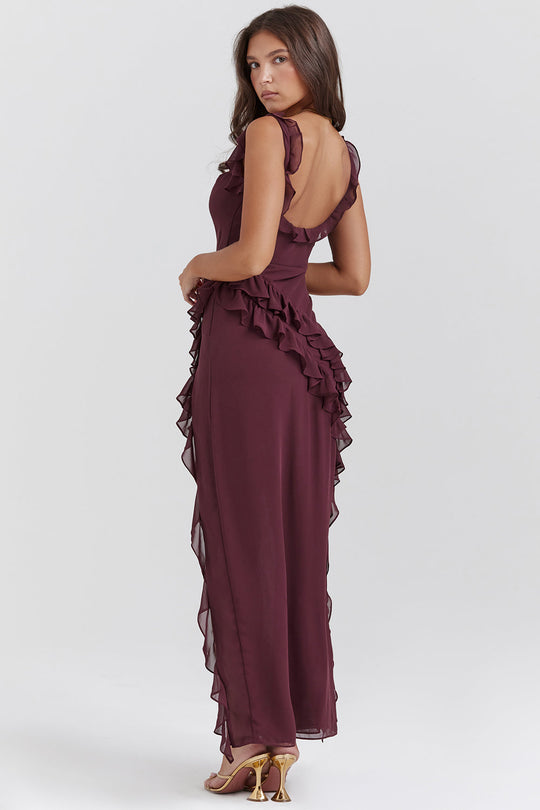 Penelope - Schillerndes Kleid mit Rüschen