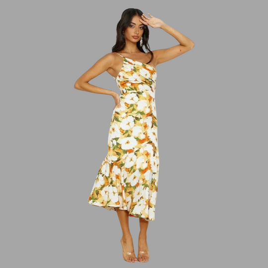 Nivon – Langes Asymmetrisches Kleid