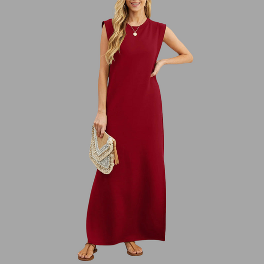 Ruby – Lässiges Kleid mit geschlitztem Saum