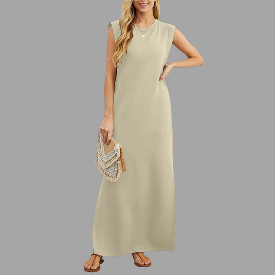 Ruby – Lässiges Kleid mit geschlitztem Saum
