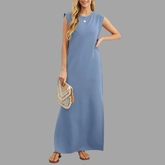 Ruby – Lässiges Kleid mit geschlitztem Saum