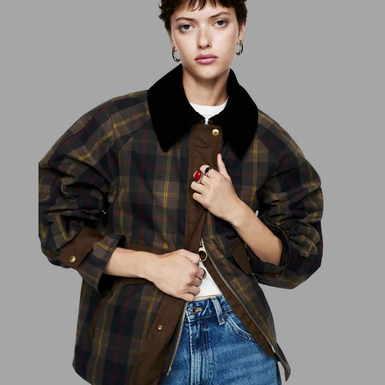 Karina - Karierte Jacke mit geradem Schnitt