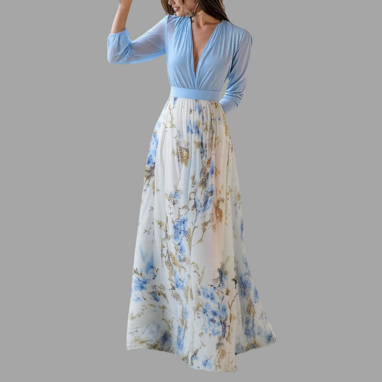 Nikki - Maxikleid mit V-Ausschnitt und atemberaubendem Blumendruck
