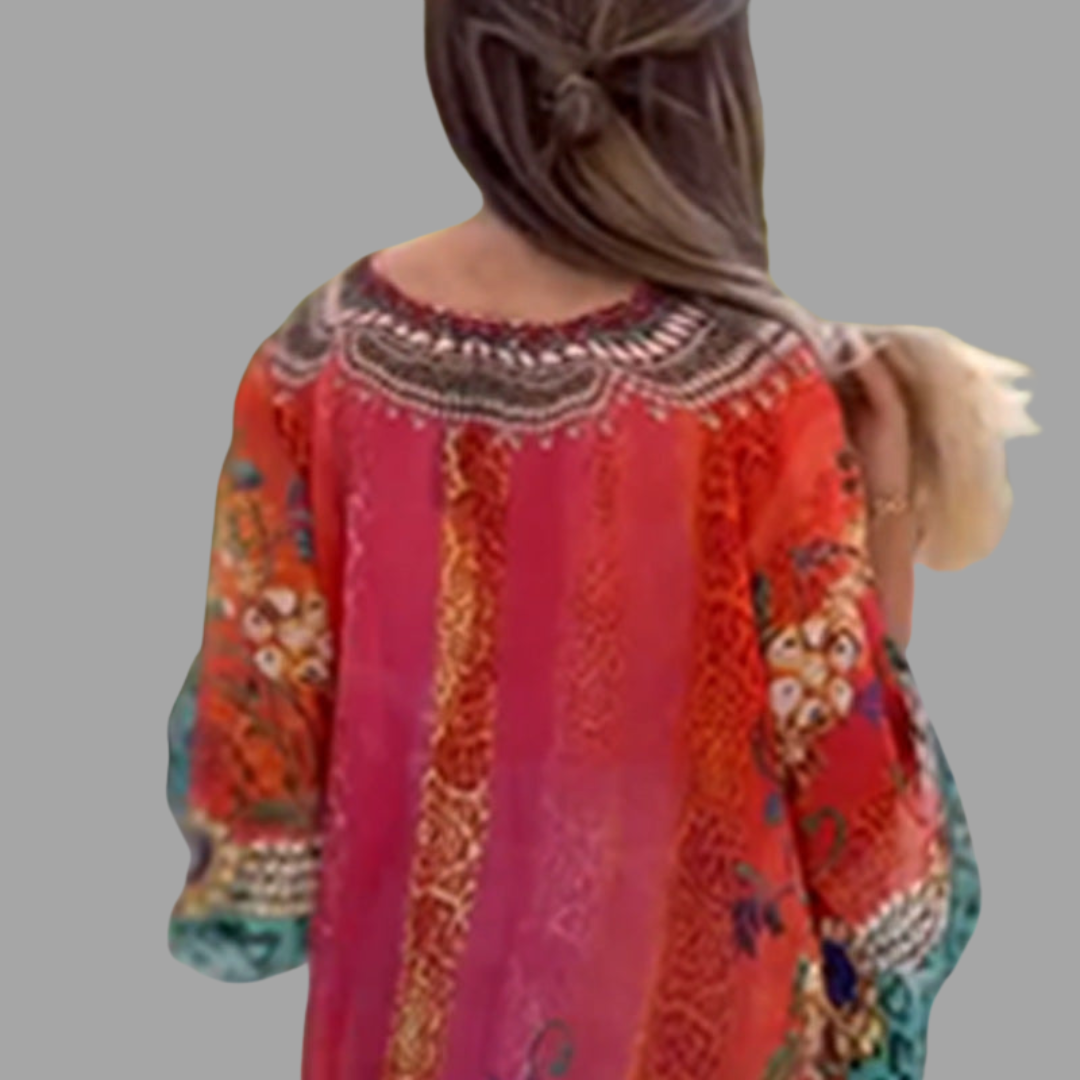 Nina - Asymmetrisches Kleid mit weitem V-Ausschnitt