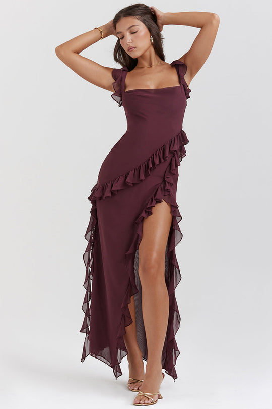 Penelope - Schillerndes Kleid mit Rüschen